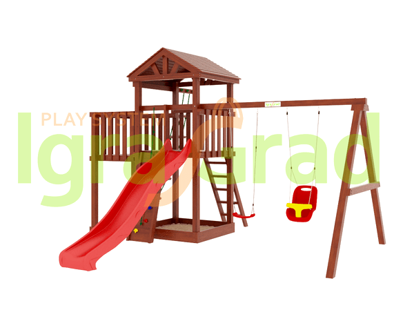 Детская площадка IgraGrad "Панда Фани с балконом и сеткой"