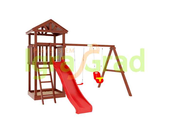 Детская площадка IgraGrad "Панда Фани Tower" с качельным модулем