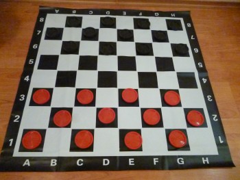 Комплект шахматных фигур + шашки КШ-8Ш с виниловым полем 