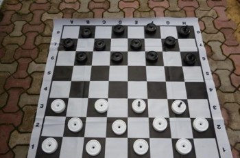 Комплект напольных шашек малых 10 см.